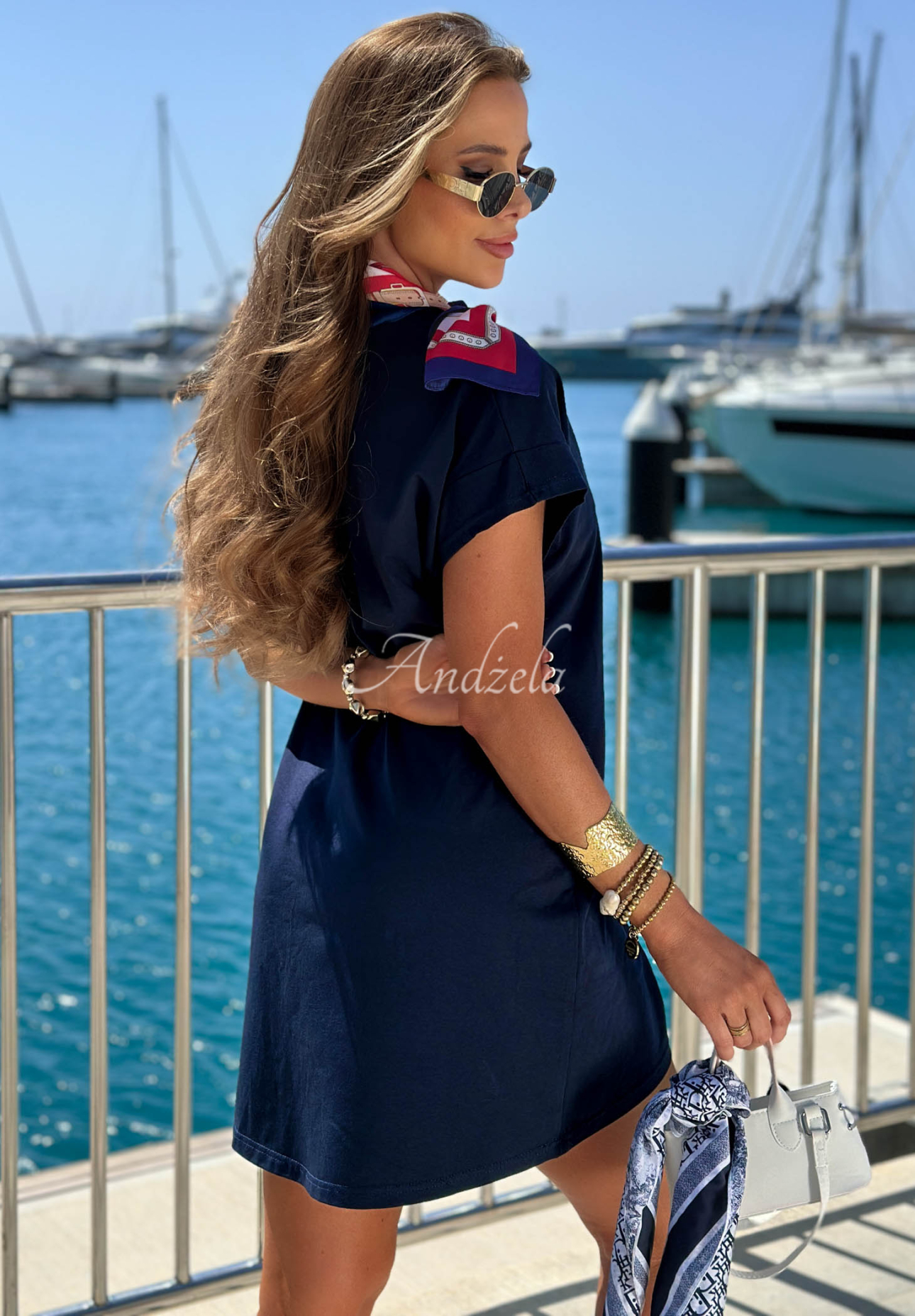 Rochie din bumbac cu imprimeu Marina Club