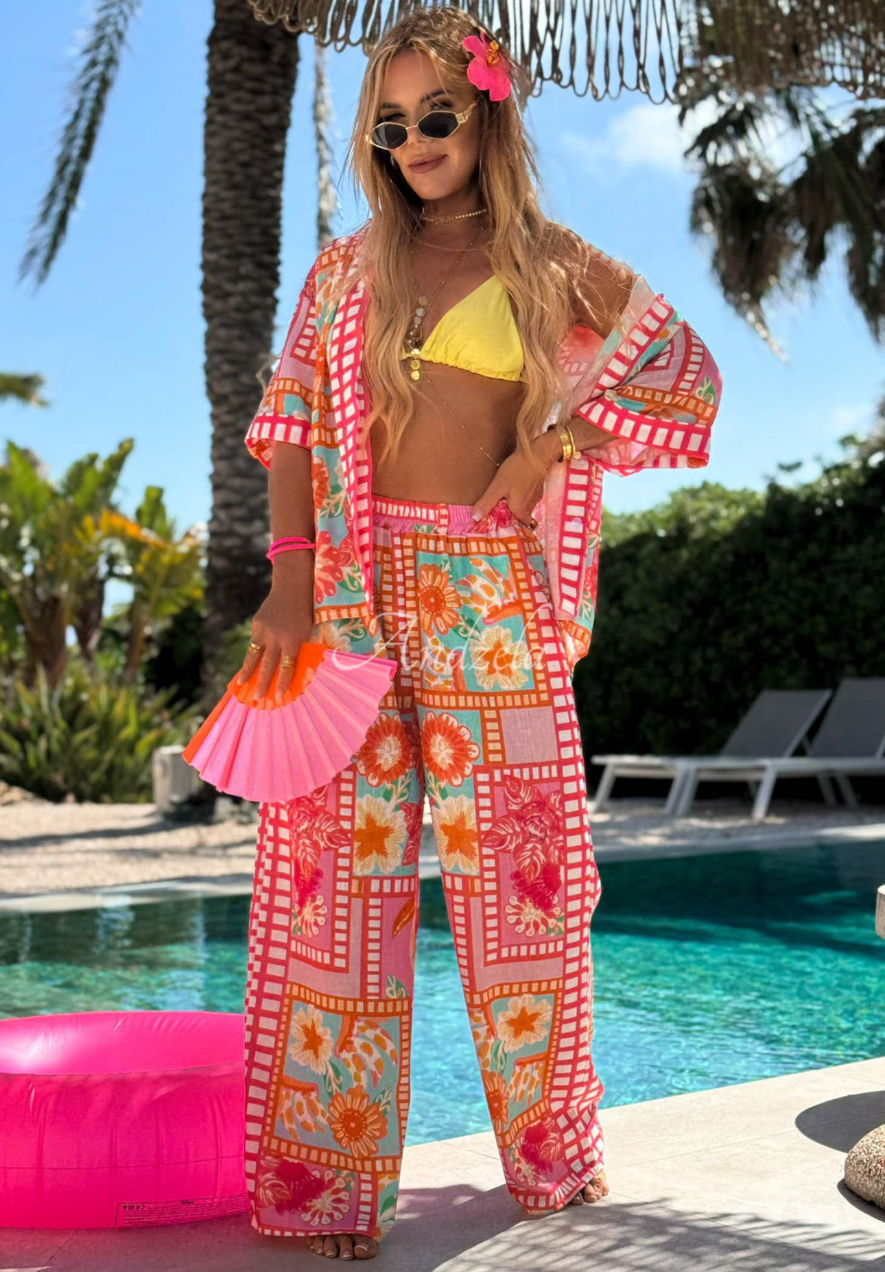 Compleu cu imprimeu, cămașă și pantaloni din bumbac și in Sweet Paradise