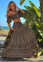 Rochie maxi cu model tip panteră Sand Panther bej