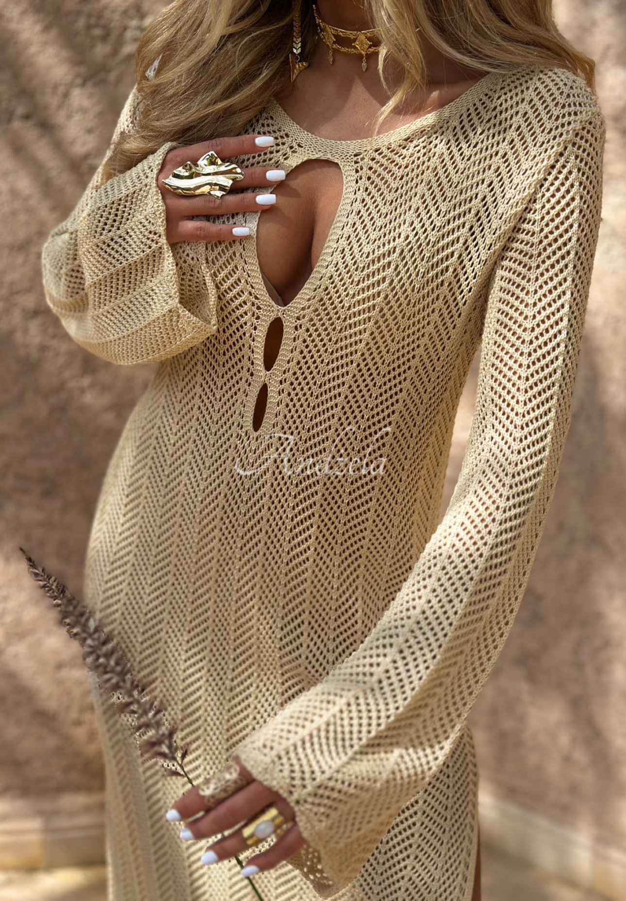 Rochie maxi ajurată boho Morocco by Jaqueline
