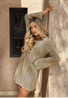 Ażurowa Rochie mini boho Jaqueline bej