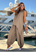 Compleu Top  i Pantaloni joggery Sun Flame camel