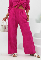 Haftowany Compleu Cămașă i Pantaloni wide leg Seraphelle mokka