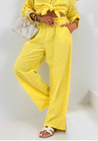 Haftowany Compleu Cămașă i Pantaloni wide leg Seraphelle mokka