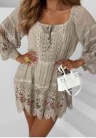 Bluză Tunică z koronką boho Nayla bej