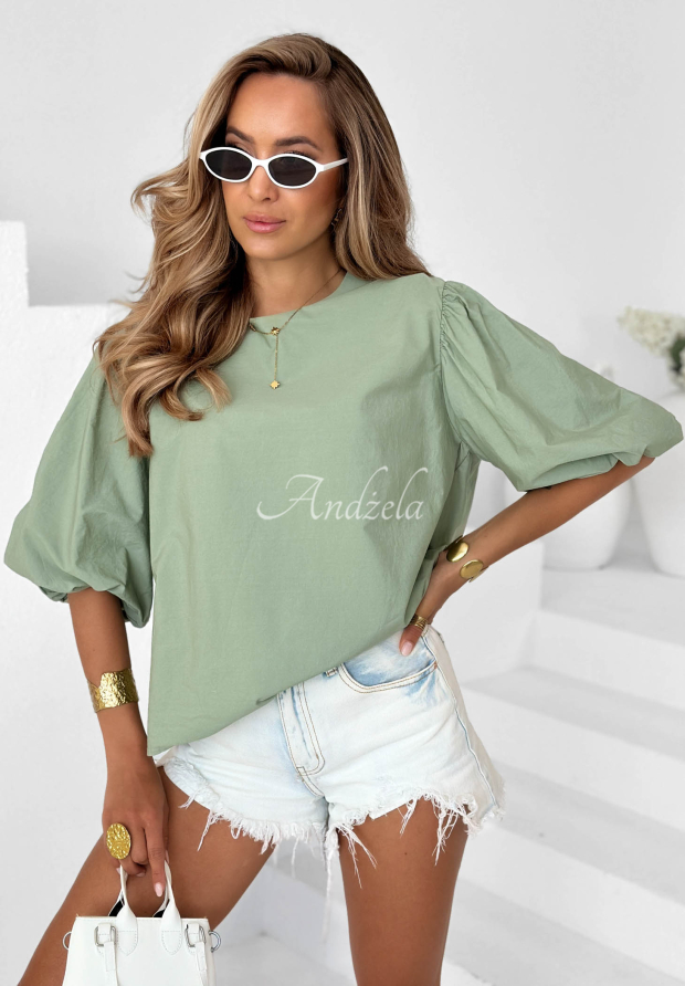 Bluză din bumbac cu m&acirc;neci bufante Sweet Summer