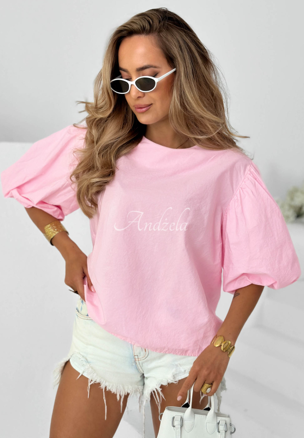 Bluză din bumbac cu m&acirc;neci bufante Sweet Summer