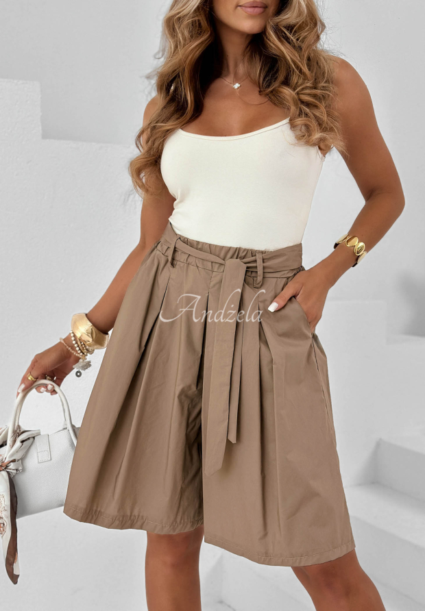 Pantaloni scurți bermude din bumbac cu curea legată Palm Club