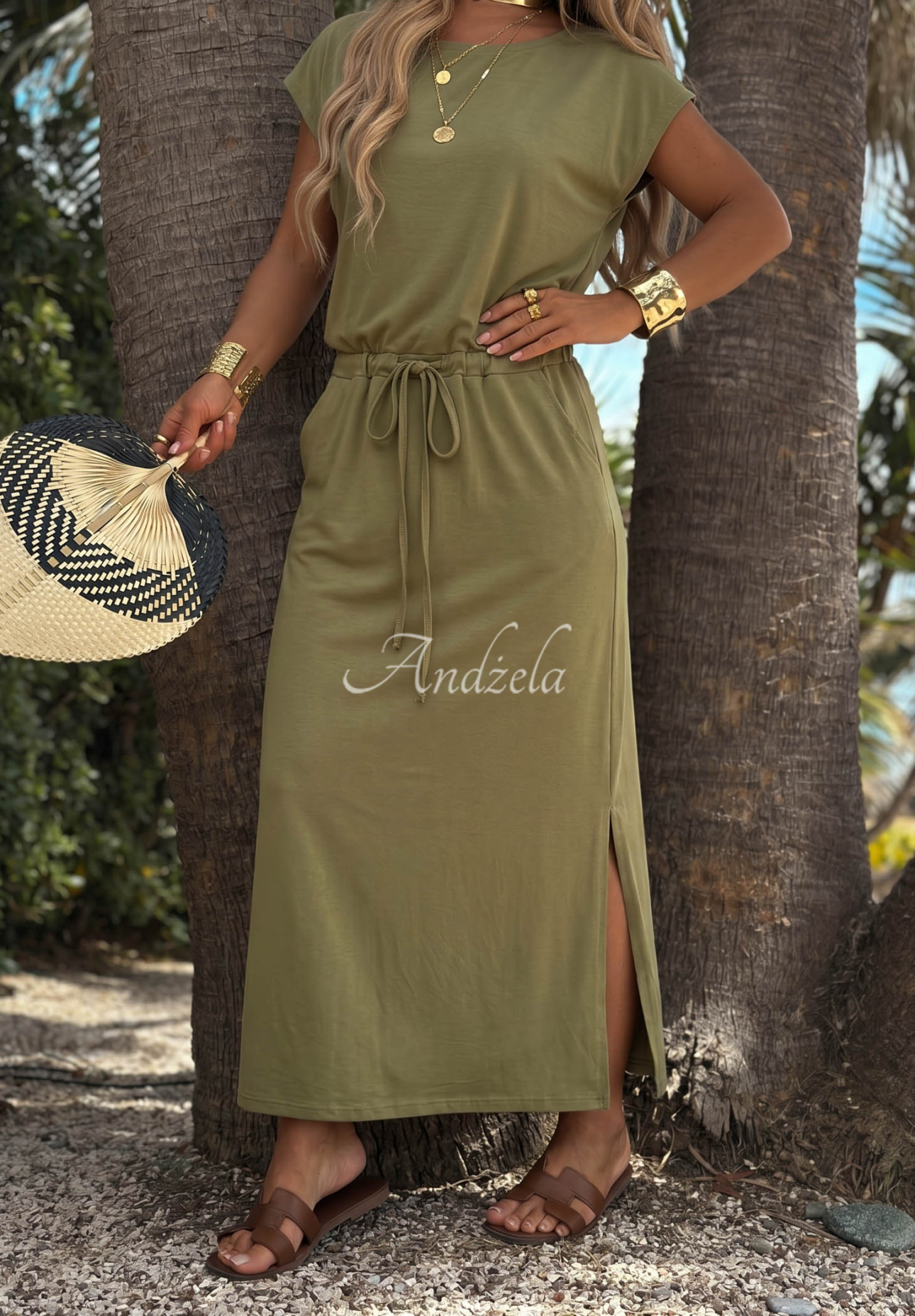 Rochie din bumbac cu șnur de ajustare Moonlight Harbor