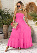 Rochie maxi bez ramiączek Cara Mia albastru cobalt