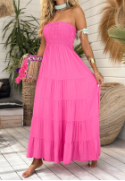 Rochie maxi bez ramiączek Cara Mia albastru cobalt