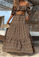 Rochie maxi cu model tip panteră Sand Panther bej