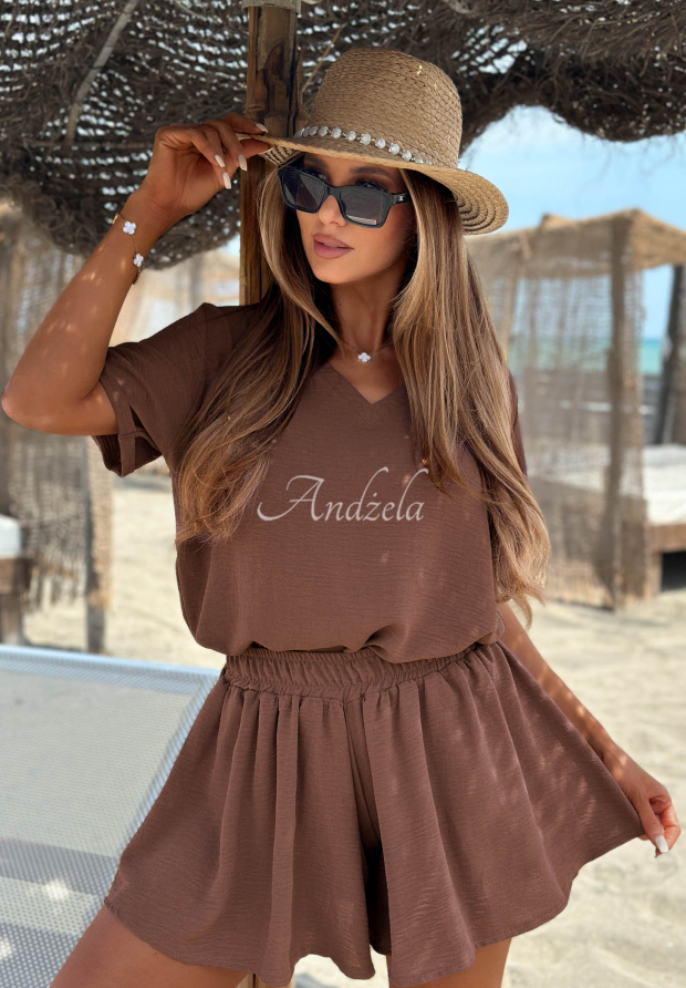 Set Sunny Side cu bluză și pantaloni scurți