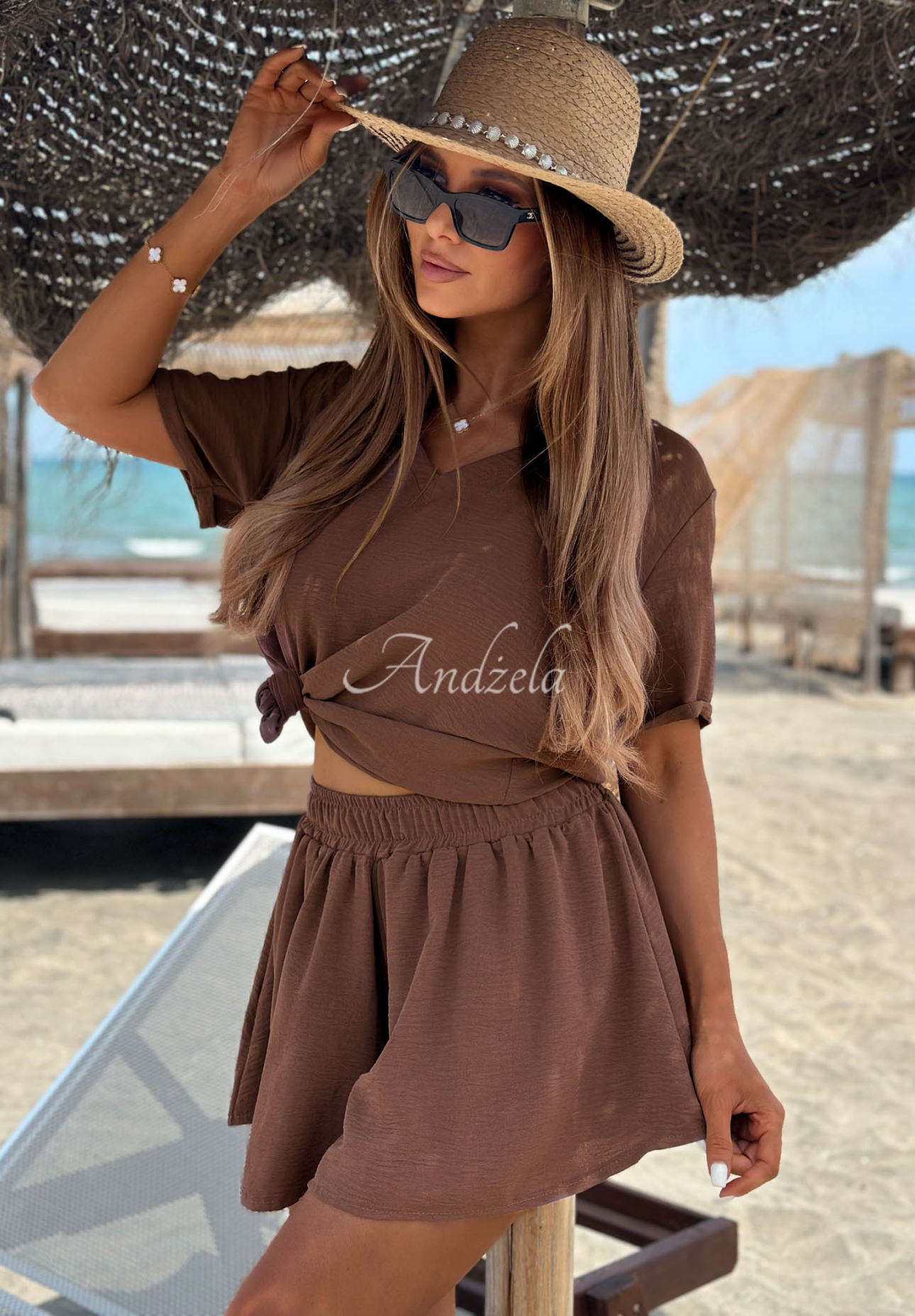 Set Sunny Side cu bluză și pantaloni scurți