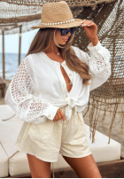 Ażurowa Cămașă boho Costarican ecru