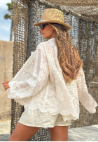Haftowana Cămașă boho Sandy Kiss ecru