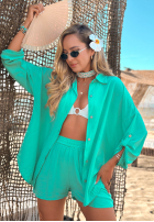 Set din viscoză cămașă și pantaloni scurți Summer Essence