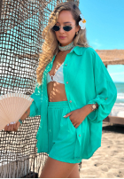 Set din viscoză cămașă și pantaloni scurți Summer Essence
