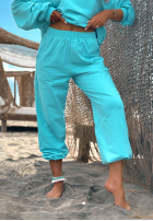 Bawełniany Compleu Hanorac na jedno ramię i Pantaloni Peach Sunrise Set portocaliu
