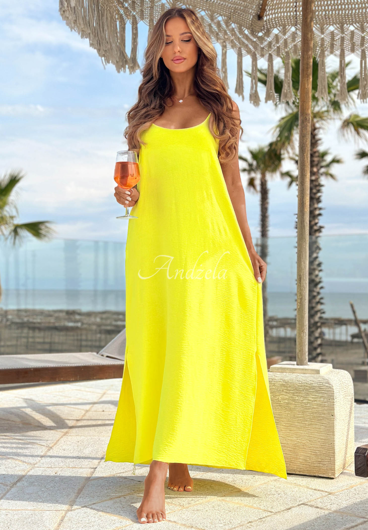 Rochie maxi cu bretele Ocean Mist
