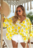 Bluză oversize w cytrynki Iced Lemonade biało-galben