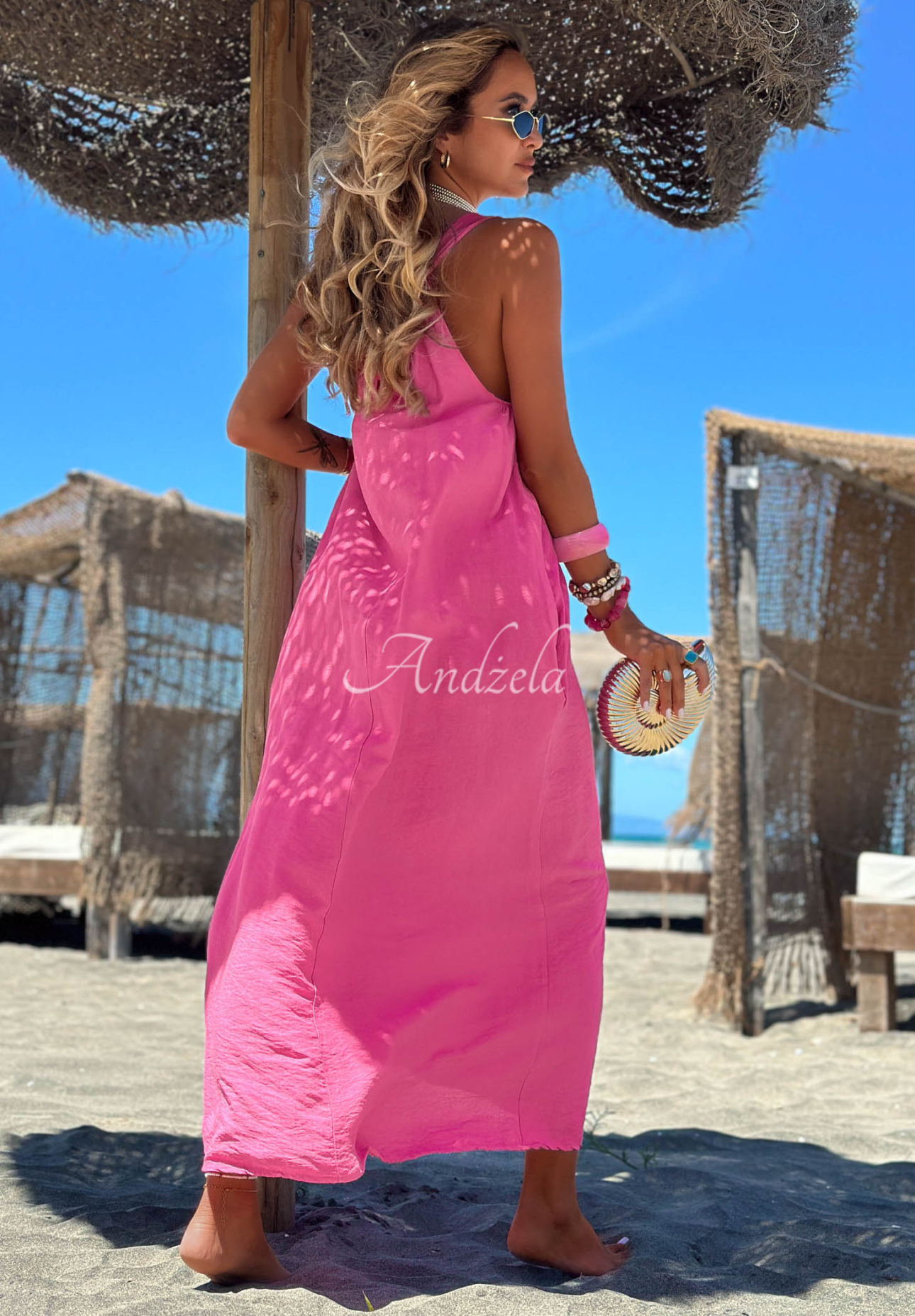 Rochie maxi din viscoză cu bretele The Shoreline