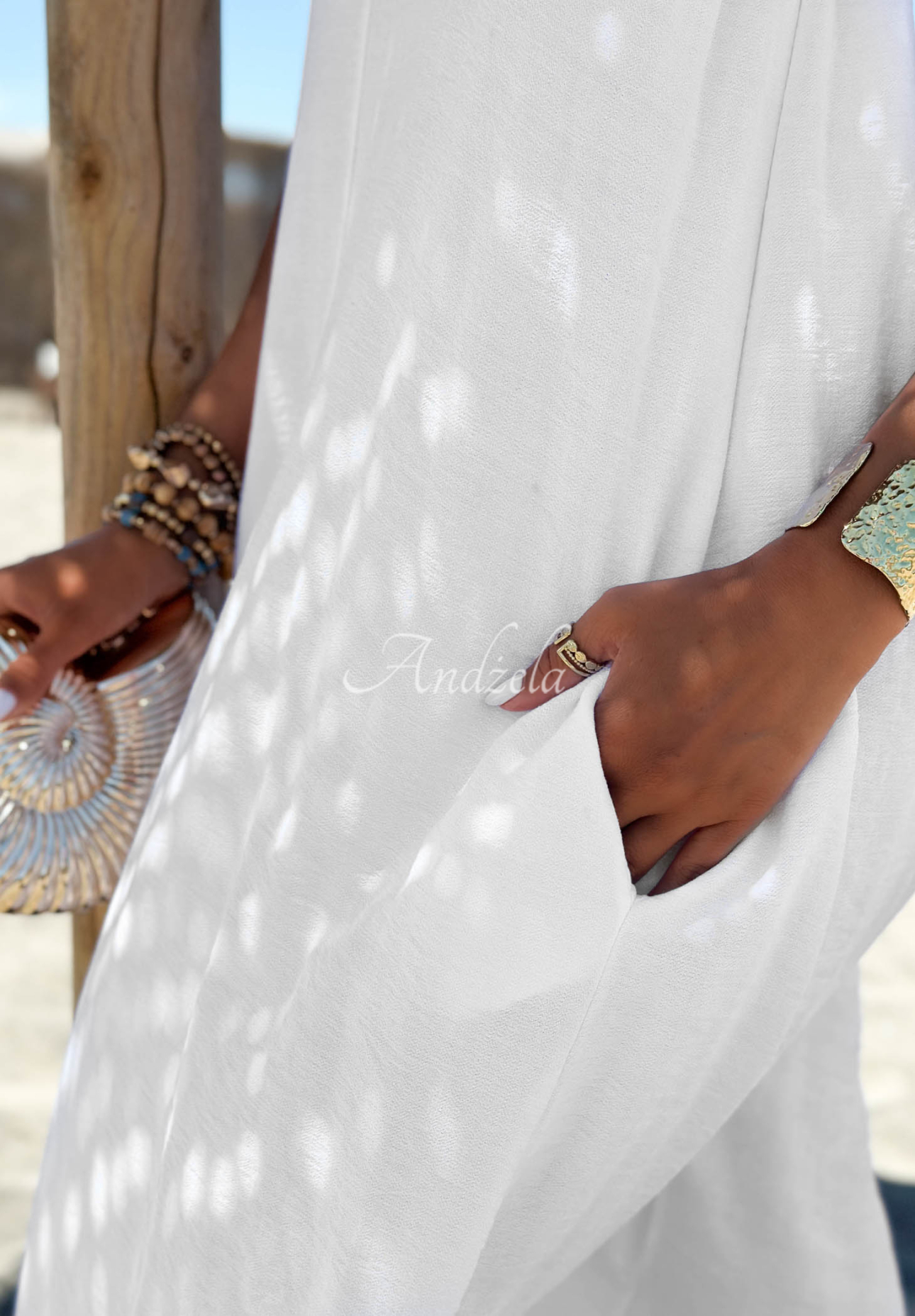 Rochie maxi din viscoză cu bretele The Shoreline