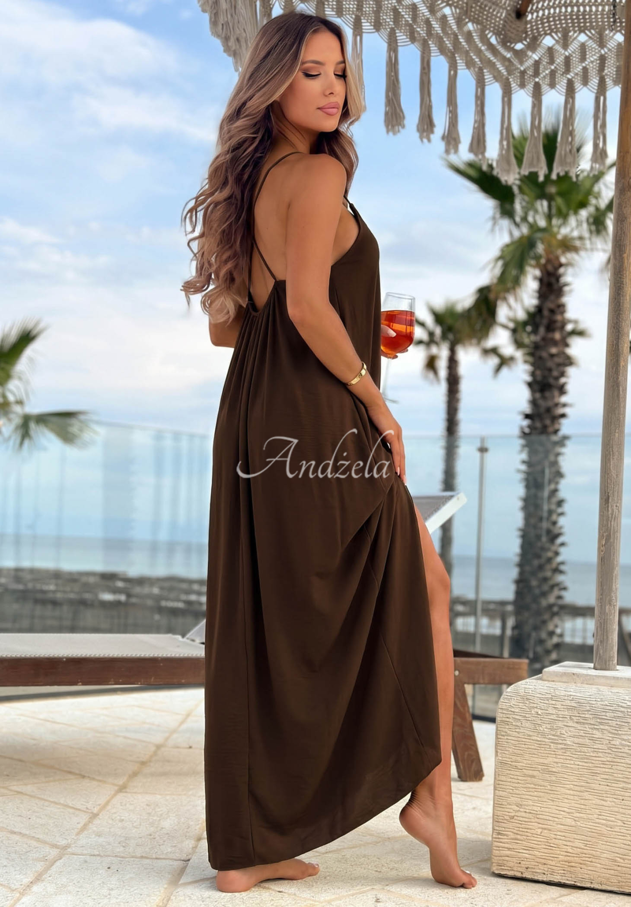 Rochie maxi cu bretele Ocean Mist