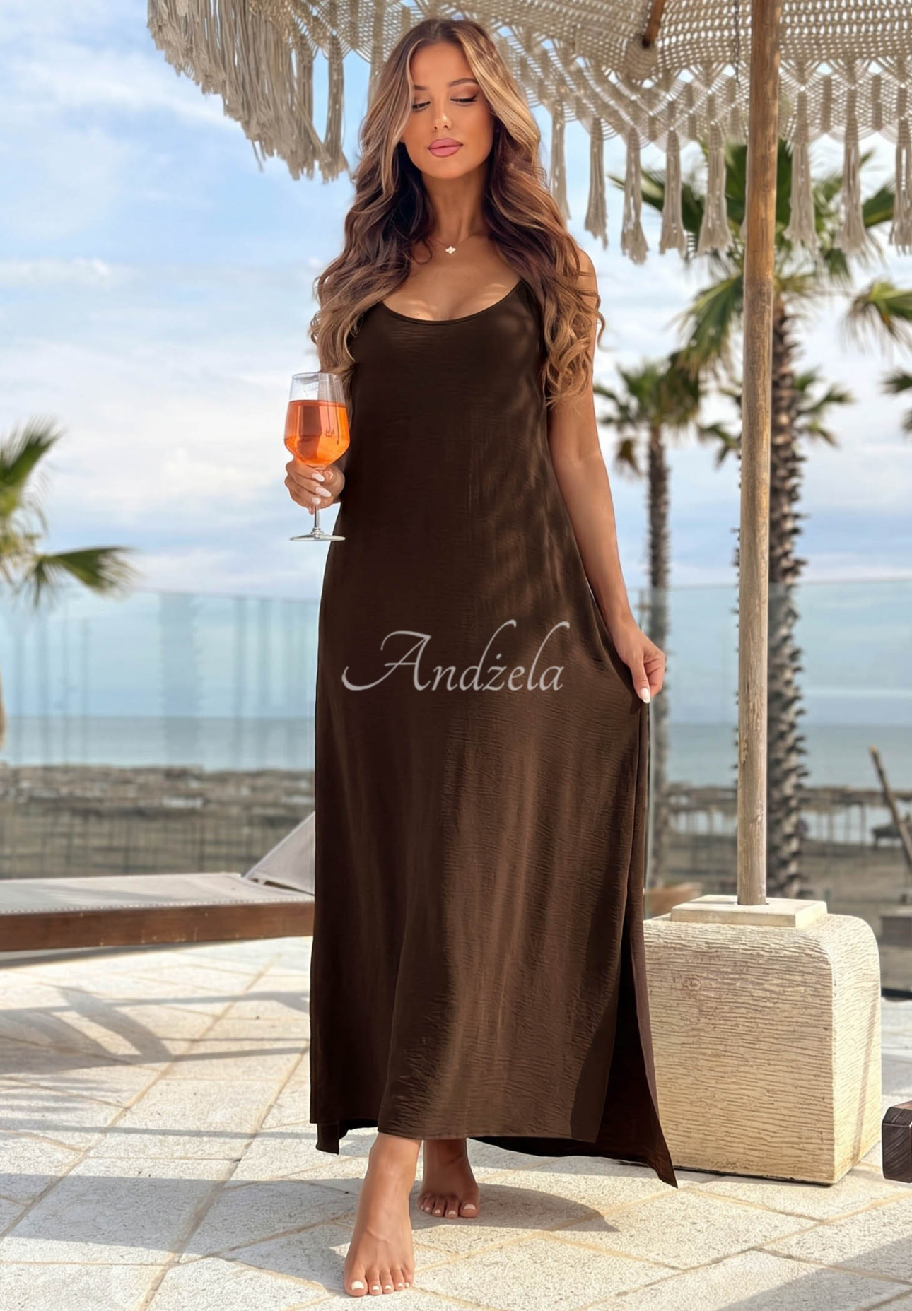 Rochie maxi cu bretele Ocean Mist