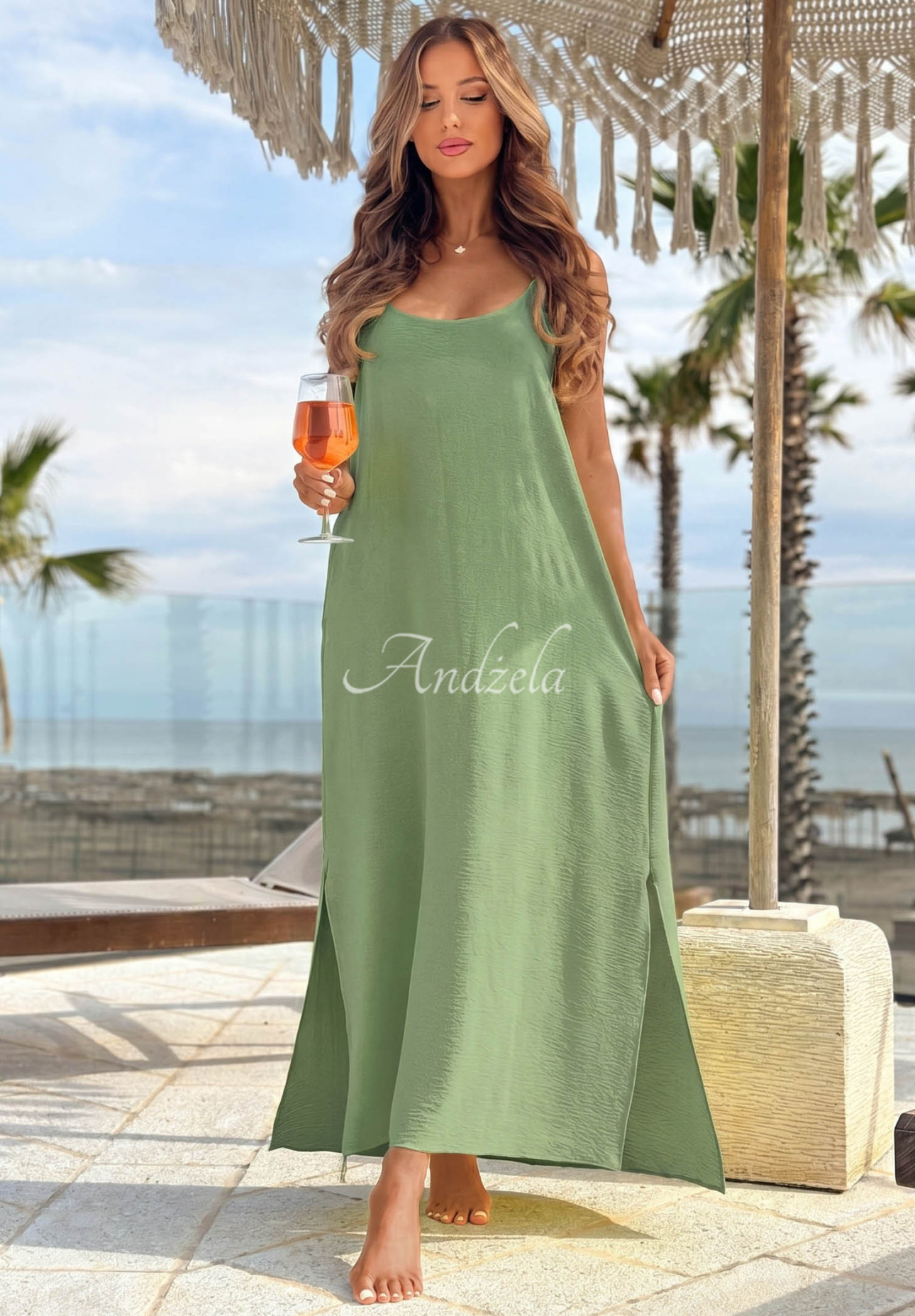 Rochie maxi cu bretele Ocean Mist