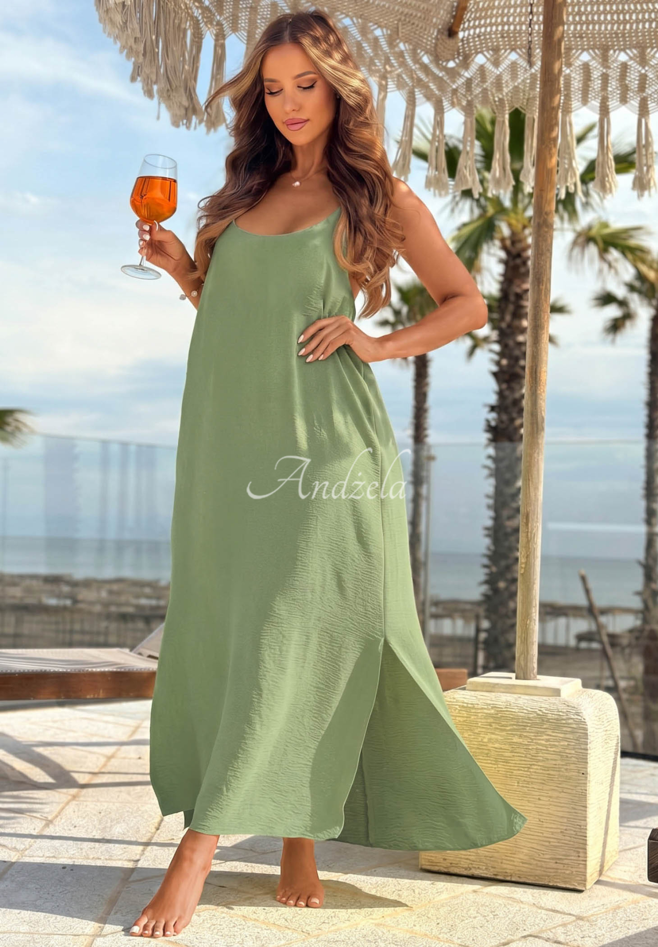 Rochie maxi cu bretele Ocean Mist