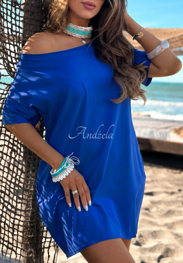 Rochie din bumbac cu m&acirc;neci scurte Morning Sun