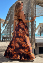 Rochie maxi na ramiączkach cu model tip panteră Sun Lava camel
