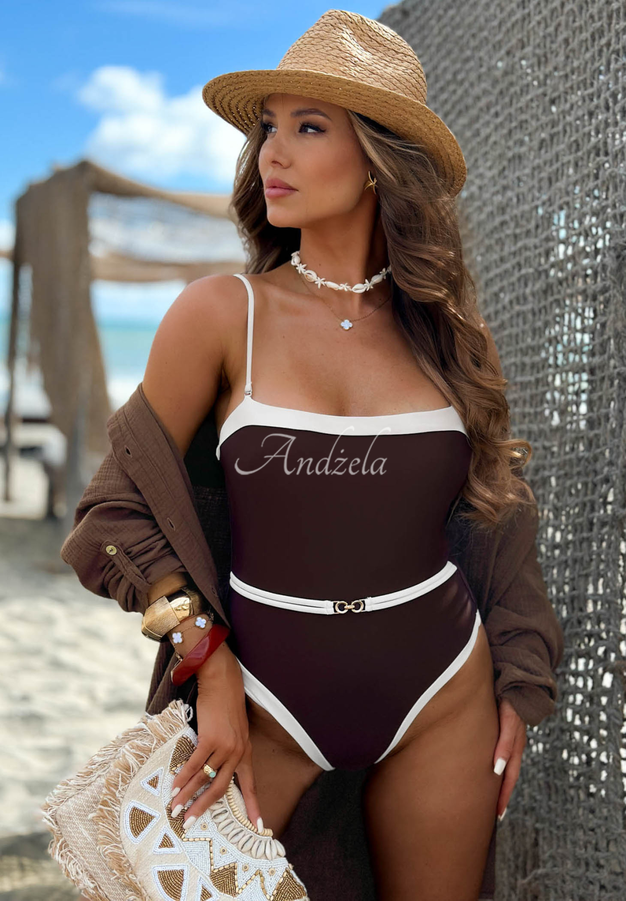Costum de baie întreg cu curea Salted Skin