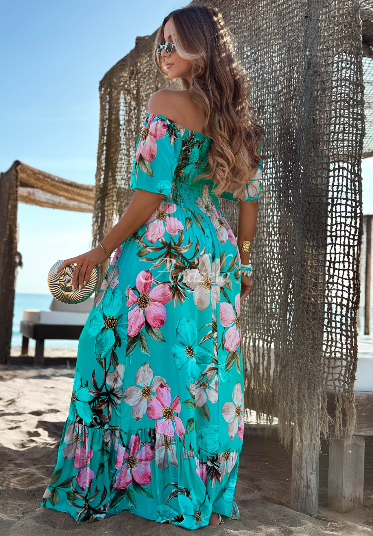 Rochie maxi florală din viscoză Summer Florisa