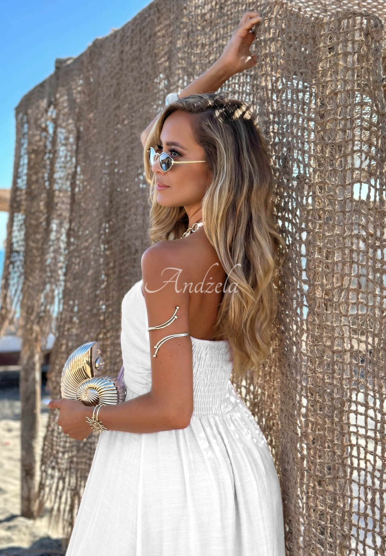 Rochie maxi din viscoză cu bretele și volănașe Summer Darling