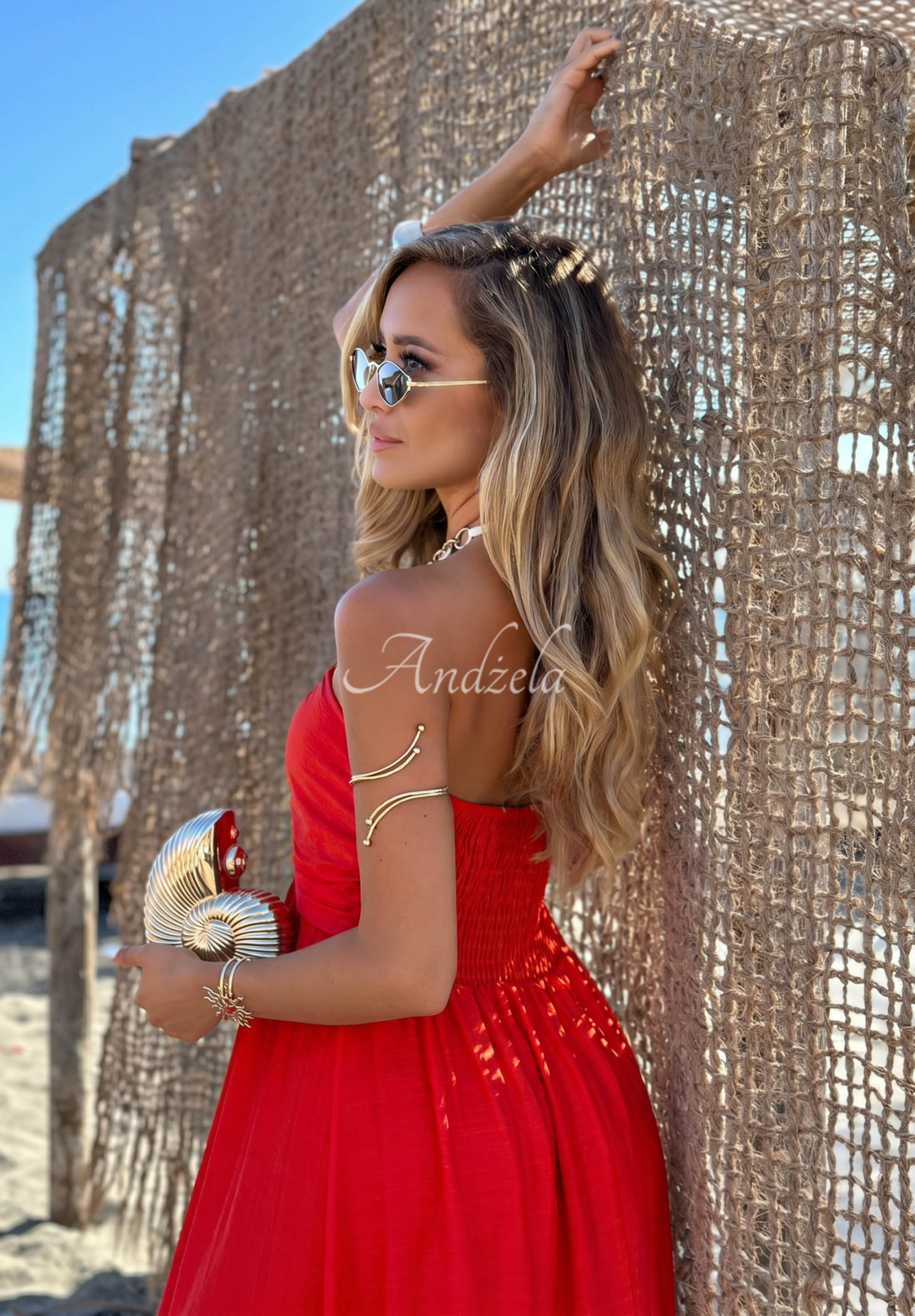 Rochie maxi din viscoză cu bretele și volănașe Summer Darling