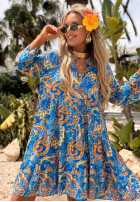 Wzorzysta Rochie Magnala Summer albastru cobalt