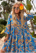 Wzorzysta Rochie Magnala Summer albastru cobalt