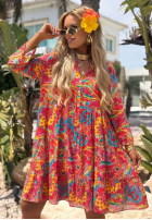 Wzorzysta Rochie Magnala Summer fucsia