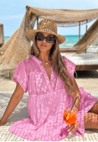 Muślinowa Rochie mini z falbankami Pretty Summer camel