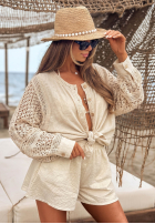 Ażurowa Cămașă boho Costarican ecru