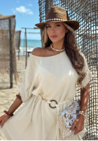 Rochie midi z plecionym paskiem Summer Diva ciocolatie