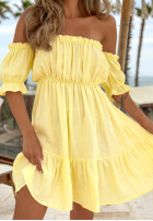 Muślinowa Rochie Cu croială spaniolă Sunset Touch galben