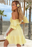 Muślinowa Rochie Cu croială spaniolă Sunset Touch galben