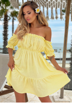 Muślinowa Rochie Cu croială spaniolă Sunset Touch galben
