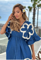 Rochie maxi z wyszywanymi kwiatami Lagoon Bloom bluemarin