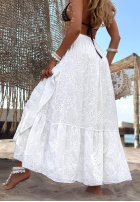 Ażurowa Fustă z falbankami boho Riviera Daydream albă