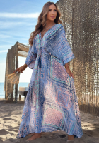 Wzorzysta Rochie maxi z szerokimi rękawami Summer Doll de culoarea fisticului
