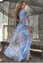 Wzorzysta Rochie maxi z szerokimi rękawami Summer Doll de culoarea fisticului